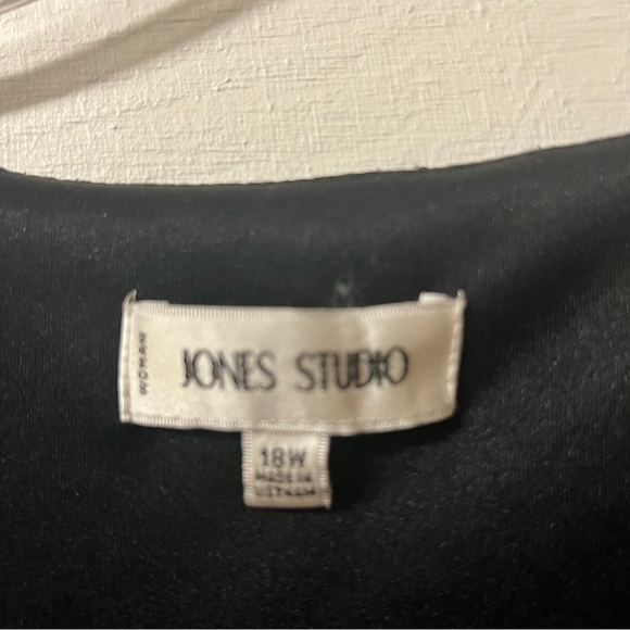 Jones Studio Blue Artsy Abstract Dress Babydoll Size 18W Sleeveless Career - Picture 3 of 6